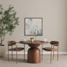 Mercana Parker Brown Leather Seat Gold Metal Frame Dining Chair