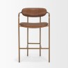 Mercana Parker Brown Leather Seat Gold Metal Counter Stool
