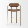 Mercana Parker Brown Leather Seat Gold Metal Counter Stool - Mercana Parker Brown Leather Seat Gold Metal Counter Stool