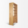 Mercana Belford 2-Door Open Light Brown Oak Wood Shelving Unit Side