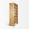 Mercana Belford 2-Door Open Light Brown Oak Wood Shelving Unit Side - Mercana Belford 2-Door Open Light Brown Oak Wood Shelving Unit Side