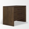 Mercana Belford 3-Drawer Dark Brown Oak Wood Closed Nightstand 1