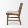 Mercana Reid Framed Brown Cane Cream Fabric Dining Chair Side 2