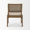 Mercana Reid Framed Brown Cane Cream Fabric Dining Chair Back - Mercana Reid Framed Brown Cane Cream Fabric Dining Chair Back