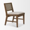 Mercana Reid Framed Brown Cane Cream Fabric Dining Chair Side