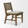 Mercana Reid Framed Brown Cane Cream Fabric Dining Chair Side - Mercana Reid Framed Brown Cane Cream Fabric Dining Chair Side