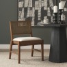 Mercana Reid Framed Brown Cane Cream Fabric Dining Chair