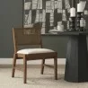 Mercana Reid Framed Brown Cane Cream Fabric Dining Chair - Mercana Reid Framed Brown Cane Cream Fabric Dining Chair