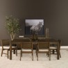 Mercana Reid Framed Brown Cane Cream Fabric Dining Chair Set