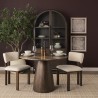 Mercana Soho Curved Open Back Cream Chenille Tripod Frame Dining Chair