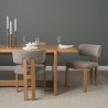Mercana Soho Curved Open Back Gray Chenille Tripod Frame Dining Side Chair