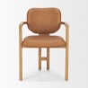 Mercana Carlisle Curved Back Tan Leather Tripod Frame Dining Armchair Front