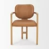 Mercana Carlisle Curved Back Tan Leather Tripod Frame Dining Armchair Front - Mercana Carlisle Curved Back Tan Leather Tripod Frame Dining Armchair Front