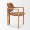 Mercana Carlisle Curved Back Tan Leather Tripod Frame Dining Armchair Side