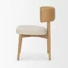 Mercana Motley Curved Open Back Cream Fabric and Tan Leather Dining Chair Other Side - Mercana Motley Curved Open Back Cream Fabric and Tan Leather Dining Chair Other Side