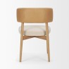 Mercana Motley Curved Open Back Cream Fabric and Tan Leather Dining Chair Back