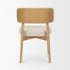 Mercana Motley Curved Open Back Cream Fabric and Tan Leather Dining Chair Back - Mercana Motley Curved Open Back Cream Fabric and Tan Leather Dining Chair Back