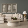 Mercana Mesa Round Stone Finish Pillar Accent Table