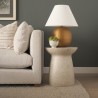 Mercana Mesa Round Stone Finish Pillar Accent Table 1