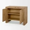 Mercana Notts Brown Wood 2-Door Accent Cabinet Open View - Mercana Notts Brown Wood 2-Door Accent Cabinet Open View