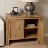 Mercana Notts Brown Wood 2-Door Accent Cabinet Open - Mercana Notts Brown Wood 2-Door Accent Cabinet Open