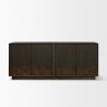 Mercana Cinder Distressed Dark Brown Wood Reeded 4-Door Closed Sideboard Back