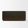 Mercana Cinder Distressed Dark Brown Wood Reeded 4-Door Closed Sideboard Back - Mercana Cinder Distressed Dark Brown Wood Reeded 4-Door Closed Sideboard Back