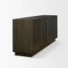 Mercana Cinder Distressed Dark Brown Wood Reeded 4-Door Closed Sideboard Side - Mercana Cinder Distressed Dark Brown Wood Reeded 4-Door Closed Sideboard Side