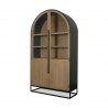 Mercana Sloan 47.5W x 80.5H Light Brown With Black Metal Frame Arched Cabinet