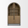 Mercana Sloan 47.5W x 80.5H Light Brown With Black Metal Frame Arched Cabinet Front