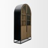 Mercana Sloan 47.5W x 80.5H Light Brown With Black Metal Frame Arched Cabinet Side