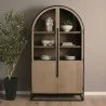 Mercana Sloan 47.5W x 80.5H Light Brown With Black Metal Frame Arched Cabinet - Mercana Sloan 47.5W x 80.5H Light Brown With Black Metal Frame Arched Cabinet