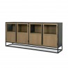 Mercana Sloan 80" Light Brown Wood With Black Metal Frame Sideboard 1