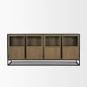 Mercana Sloan 80" Light Brown Wood With Black Metal Frame Sideboard Front