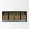 Mercana Sloan 80" Light Brown Wood With Black Metal Frame Sideboard Front - Mercana Sloan 80" Light Brown Wood With Black Metal Frame Sideboard Front