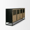 Mercana Sloan 80" Light Brown Wood With Black Metal Frame Sideboard 1