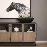 Mercana Sloan 80" Light Brown Wood With Black Metal Frame Sideboard