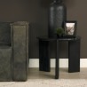 Mercana Rumer Black Wood With Black Marble Side Table