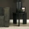 Mercana Rumer Black Wood With Black Marble Side Table - Mercana Rumer Black Wood With Black Marble Side Table