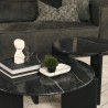 Mercana Rumer Black Wood With Black Marble Side Table Top