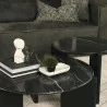 Mercana Rumer Black Wood With Black Marble Side Table Top - Mercana Rumer Black Wood With Black Marble Side Table Top