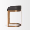 Mercana Hollyfield II Charcoal-Brown Leather Seat Gold Metal Base Counter Stool Other Side
