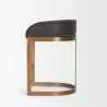 Mercana Hollyfield II Charcoal-Brown Leather Seat Gold Metal Base Counter Stool Other Side - Mercana Hollyfield II Charcoal-Brown Leather Seat Gold Metal Base Counter Stool Other Side