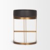 Mercana Hollyfield II Charcoal-Brown Leather Seat Gold Metal Base Counter Stool Back