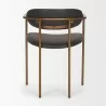 Mercana Parker Charcoal-Brown Leather Seat Gold Metal Dining Chair Back - Mercana Parker Charcoal-Brown Leather Seat Gold Metal Dining Chair Back