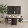 Mercana Parker Charcoal-Brown Leather Seat Gold Metal Dining Chair