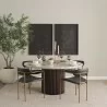 Mercana Parker Charcoal-Brown Leather Seat Gold Metal Dining Chair - Mercana Parker Charcoal-Brown Leather Seat Gold Metal Dining Chair