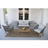 Hospitality Rattan Patio Divers Cove 4-Piece Settee Acacia Wood Set