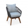 Hospitality Rattan Patio Divers Cove 4-Piece Settee Acacia Wood Set Chair