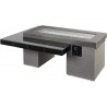 Outdoor Greatroom Company Uptown Black Fire Pit Table W/Midnight Mist Top Glass